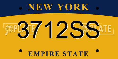 3712SS New York License Plate