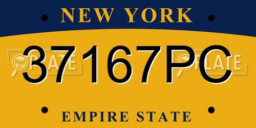 37167PC New York License Plate