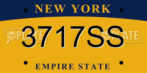 3717SS New York License Plate