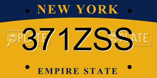 371ZSS New York License Plate