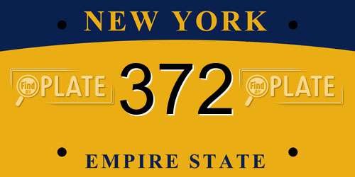 372 New York License Plate