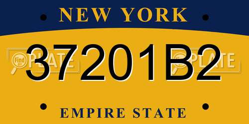 37201B2 New York License Plate