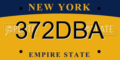 372DBA New York License Plate
