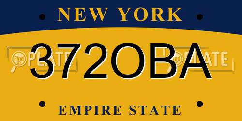 372OBA New York License Plate