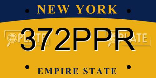 372PPR New York License Plate