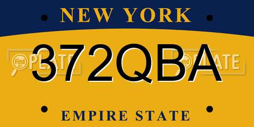 372QBA New York License Plate