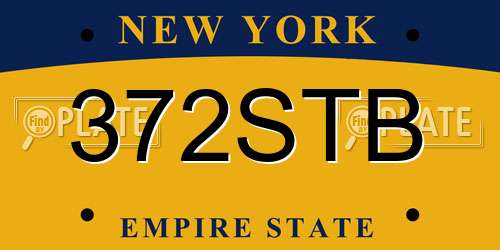 372STB New York License Plate