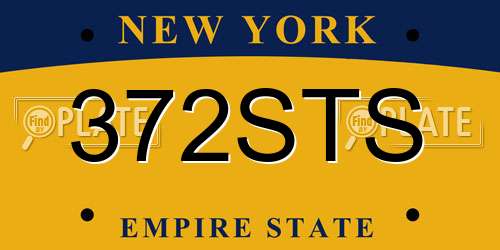372STS New York License Plate