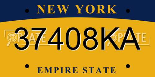 37408KA New York License Plate