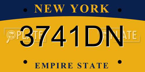 3741DN New York License Plate