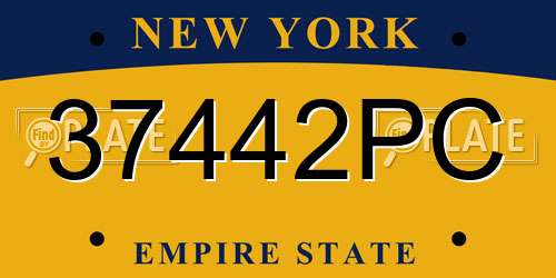 37442PC New York License Plate