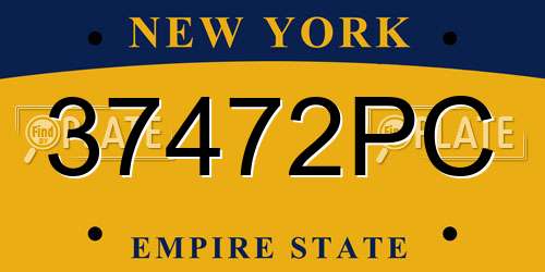 37472PC New York License Plate