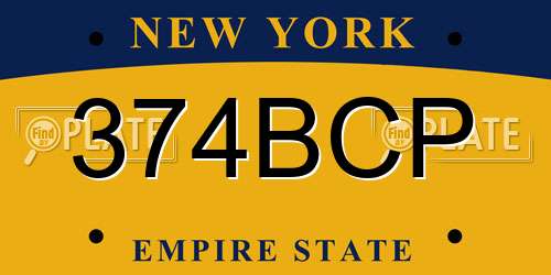 374BCP New York License Plate