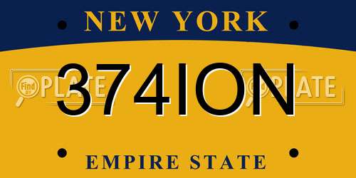 374ION New York License Plate