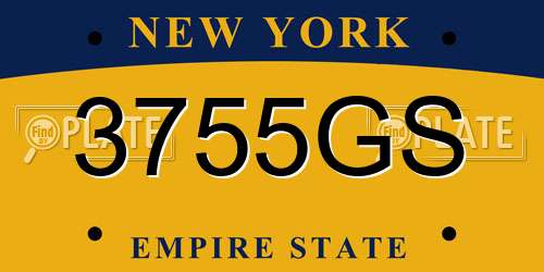 3755GS New York License Plate