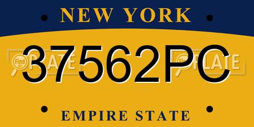 37562PC New York License Plate