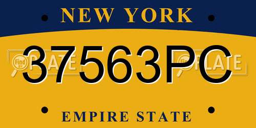 37563PC New York License Plate