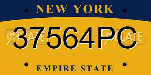 37564PC New York License Plate