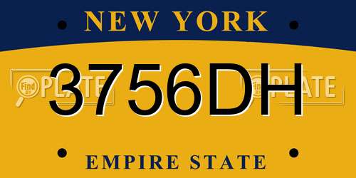 3756DH New York License Plate