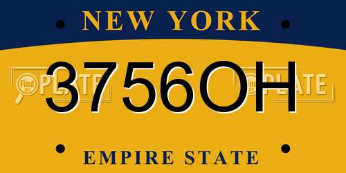 3756OH New York License Plate