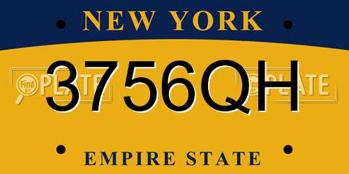 3756QH New York License Plate