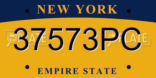 37573PC New York License Plate