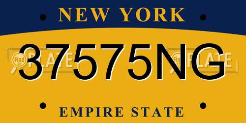37575NG New York License Plate