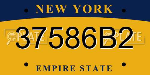 37586B2 New York License Plate