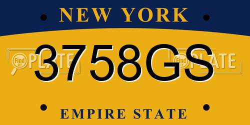 3758GS New York License Plate