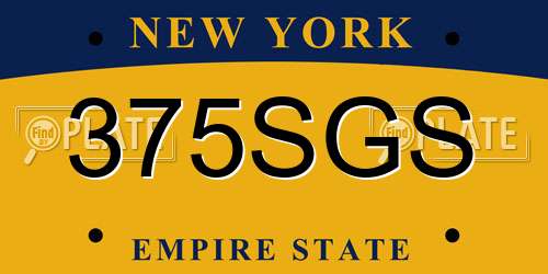 375SGS New York License Plate