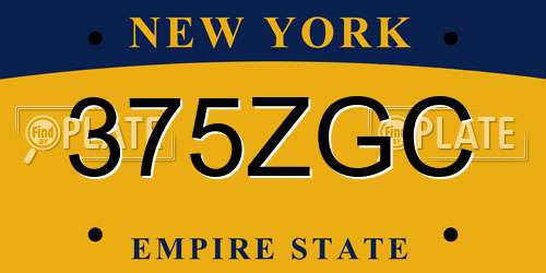 375ZGC New York License Plate