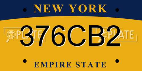 376CB2 New York License Plate
