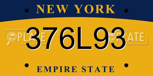 376L93 New York License Plate