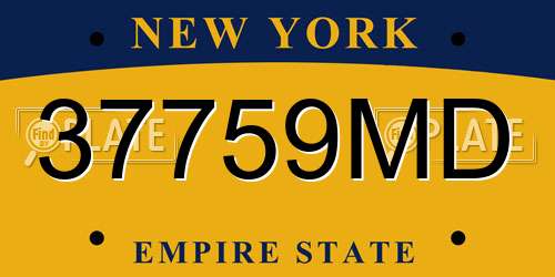 37759MD New York License Plate