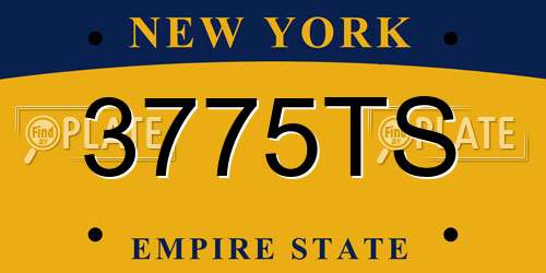 3775TS New York License Plate