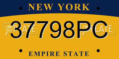 37798PC New York License Plate