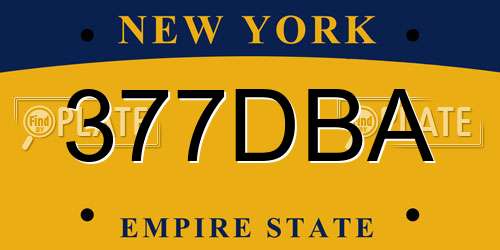 377DBA New York License Plate