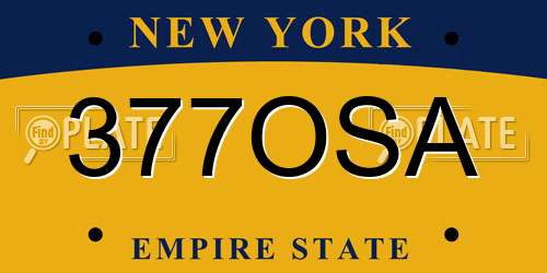377OSA New York License Plate