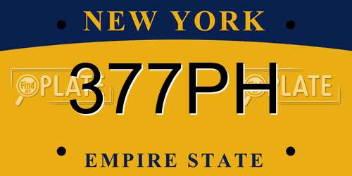 377PH New York License Plate