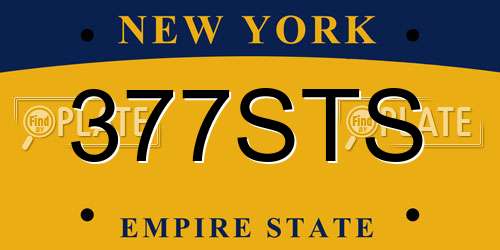 377STS New York License Plate