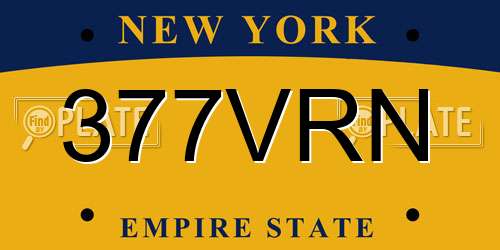 377VRN New York License Plate