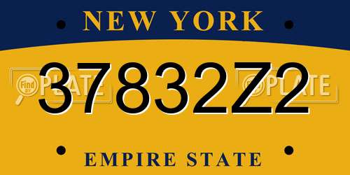 37832Z2 New York License Plate