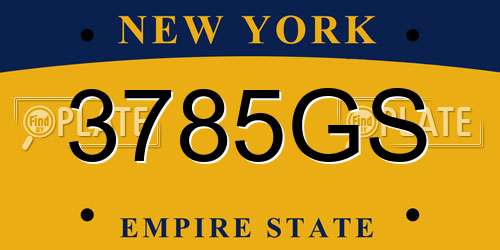 3785GS New York License Plate