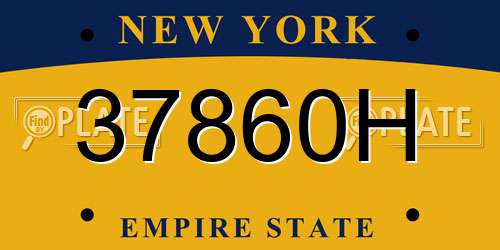 37860H New York License Plate