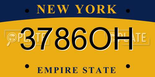 3786OH New York License Plate