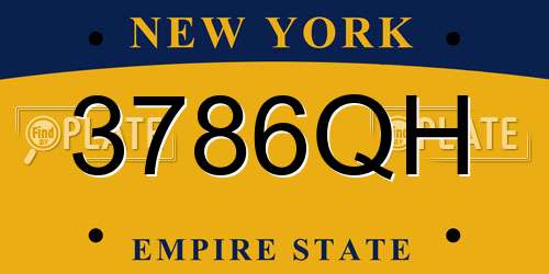 3786QH New York License Plate