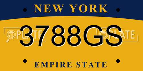 3788GS New York License Plate