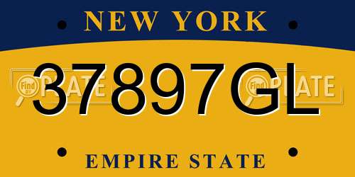 37897GL New York License Plate