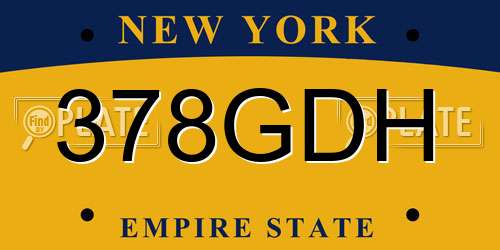 378GDH New York License Plate