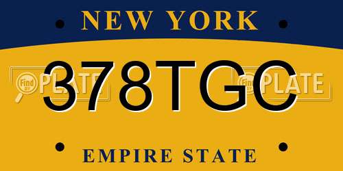 378TGC New York License Plate